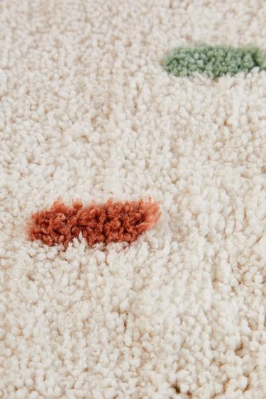 CHILDREN’S MULTICOLOURED POLKA DOT COTTON RUG - Oyster-white by Zara