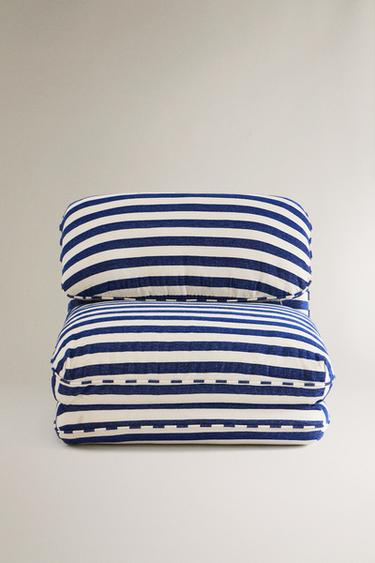STRIPED INDIVIDUAL FOLDING ARMCHAIR - Ecru / Blue by Zara - Image 0
