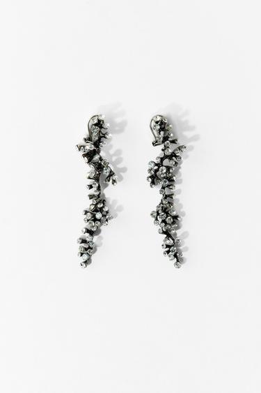 WATERFALL RHINESTONE EARRINGS - Silver by Zara