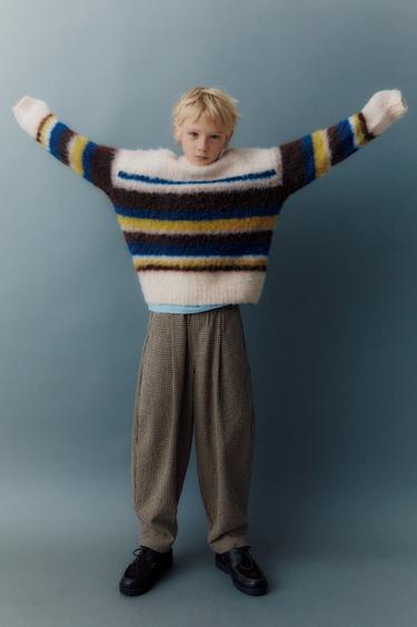 STRIPED KNIT JUMPER - Mid-ecru by Zara