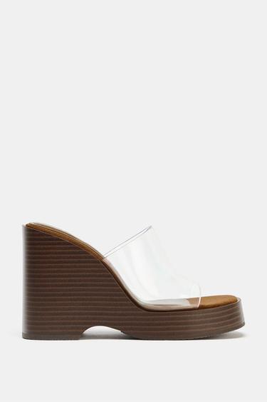 VINYL WEDGE - Brown by Zara