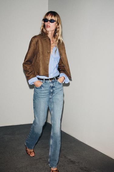 FAUX SUEDE JACKET - Brown by Zara