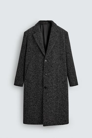 WOOL BLEND STRUCTURED COAT - Black by Zara