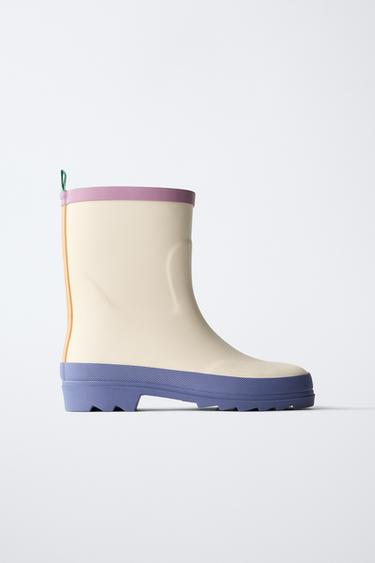 COLOUR BLOCK WELLIES - White by Zara - Image 0