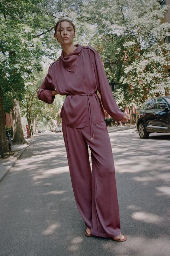 FLOWING DOUBLE-BREASTED BLAZER - MARSALA by Zara - Image 0