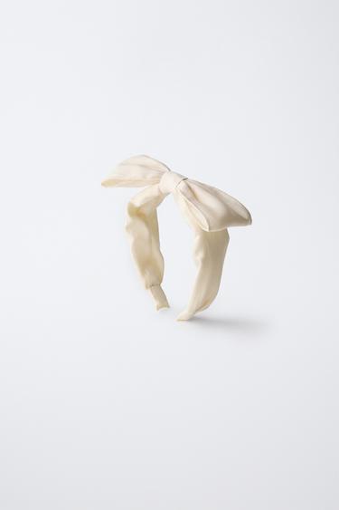 HEADBAND WITH ORGANZA BOW - Ecru by Zara