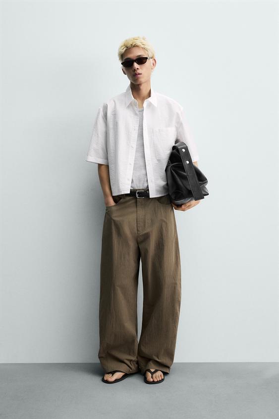 BALLOON FIT TROUSERS - Khaki by Zara - Image 0