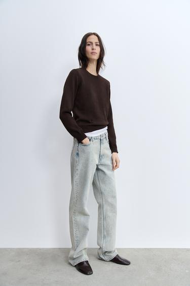 ZW COLLECTION STRAIGHT-LEG MID-RISE JEANS - Light blue by Zara - Image 0