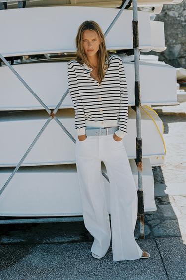 STRIPED KNIT CARDIGAN - striped by Zara
