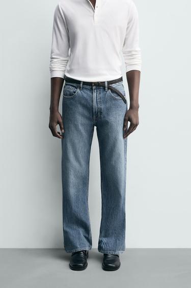 STRUCTURED STRAIGHT-LEG BOOTCUT JEANS - Light blue by Zara