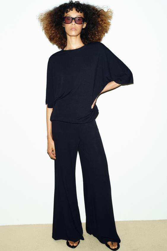 FLUID OVERSIZE T-SHIRT - Black by Zara - Image 0
