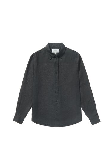 100% LINEN SHIRT - Anthracite grey by Zara