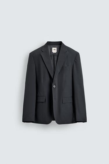 100% WOOL SUIT BLAZER - Navy blue by Zara