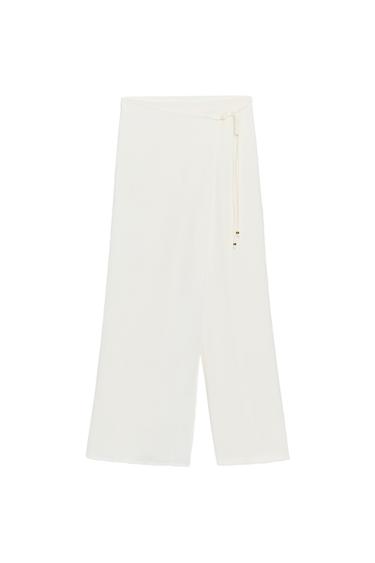 WRAPOVER SARONG TROUSERS - Oyster-white by Zara