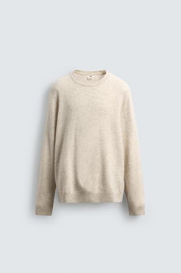 REGULAR FIT WOOL BLEND JUMPER - Oyster-white by Zara