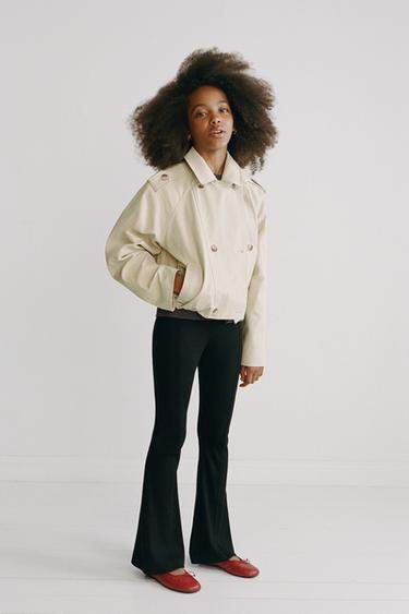 SHORT TRENCH COAT WITH ELASTICATED HEM - Mid-ecru by Zara