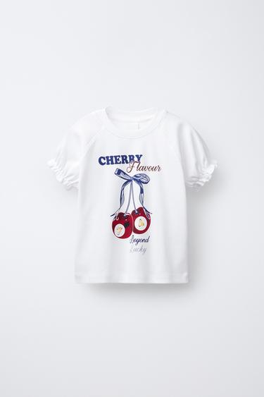 CHERRY PRINT T-SHIRT - White by Zara - Image 0