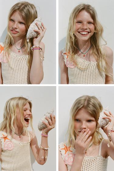 KNITTED TOP WITH SEA PATCHES - Ecru by Zara