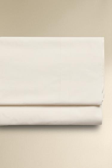 PERCALE COTTON FLAT SHEET (200 THREAD COUNT) - Vanilla by Zara