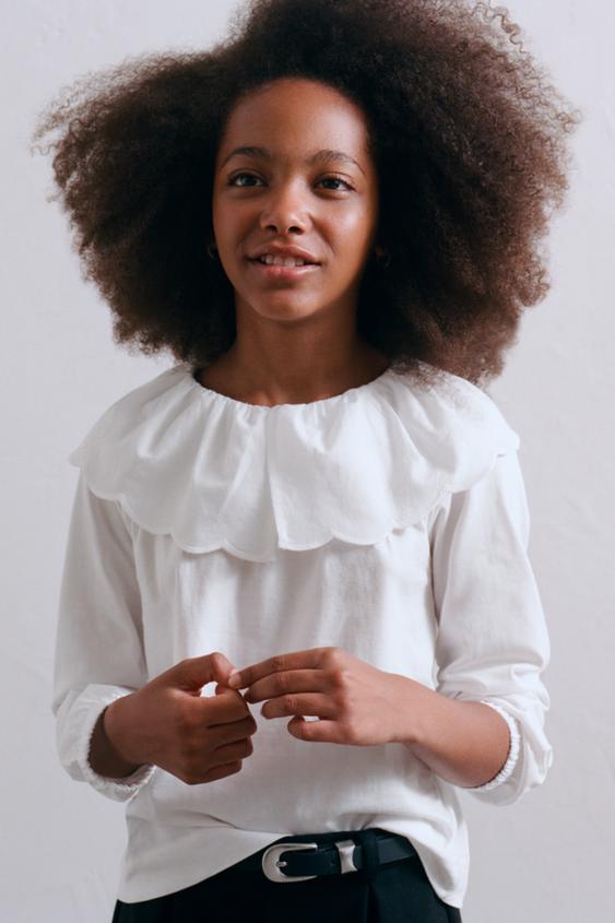 ROMANTIC PETER PAN COLLAR T-SHIRT - White by Zara - Image 0
