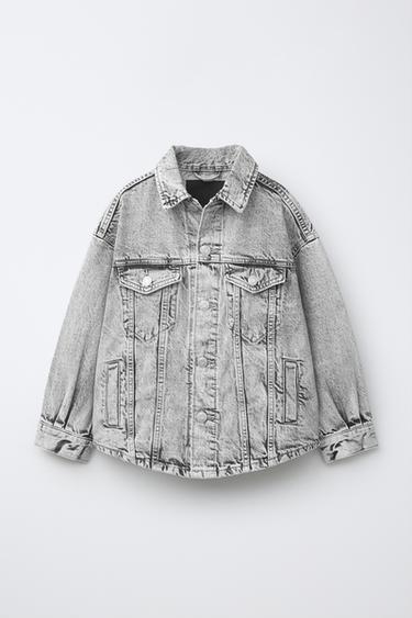 DENIM OVERSHIRT - Light grey by Zara