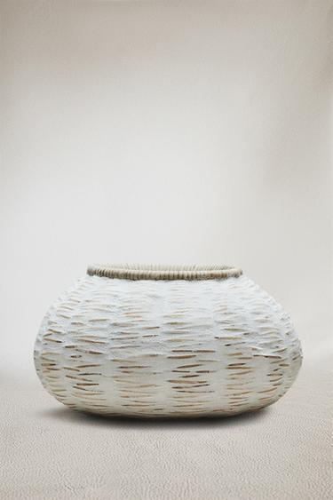 MICROCEMENT VASE BASKET - White by Zara