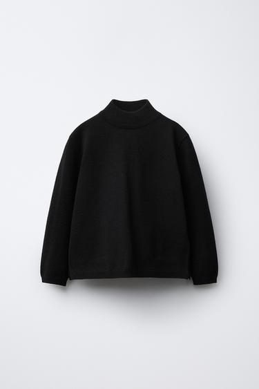 HIGH NECK KNIT SWEATER - Black by Zara