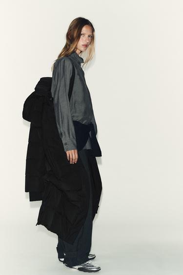 EXTRA LONG WATER-REPELLENT WINDPROOF HOODED DOWN PUFFER JACKET - Black by Zara