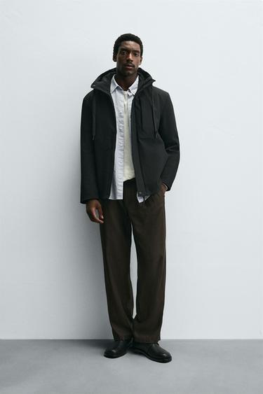 TECHNICAL HOODED JACKET - Black by Zara - Image 0