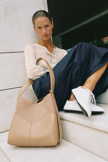 COMBINED SHOULDER BAG - SAND/BROWN by Zara