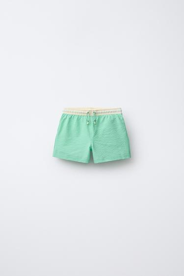 AGES 2-6 / SWIM BERMUDA SHORTS WITH LABEL - Green by Zara
