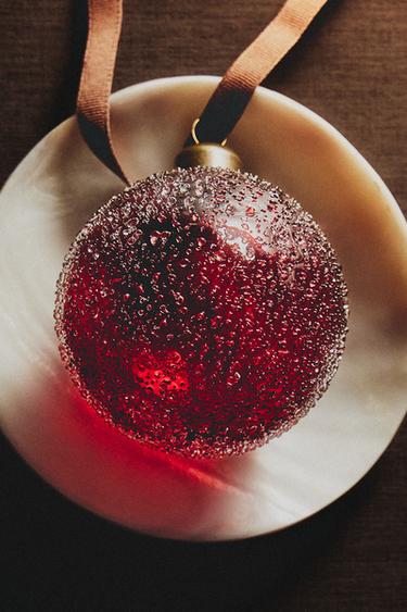 BUBBLE BAUBLE CHRISTMAS TREE DECORATION - Red by Zara