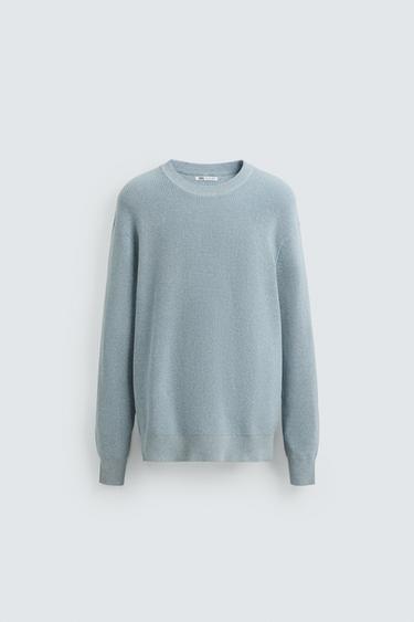 PURL KNIT SWEATER - Blue marl by Zara