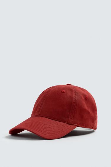 WASHED COTTON CAP - Red by Zara
