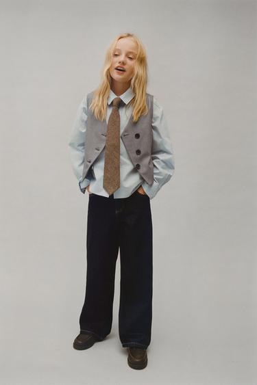 HOUNDSTOOTH TAILORED WAISTCOAT - Mink by Zara