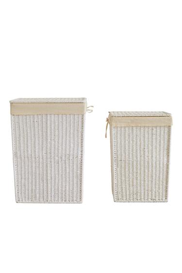 FABRIC-LINED LAUNDRY BASKET - White by Zara