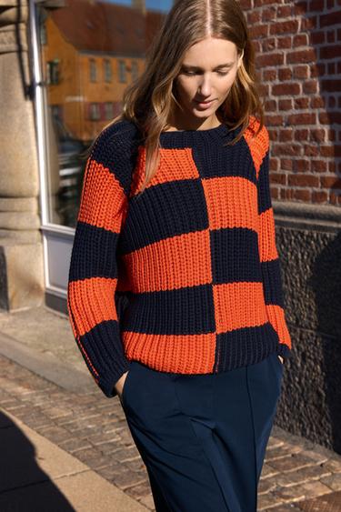 KNIT OVERSIZED SWEATER WITH STRIPES - Multicoloured by Zara