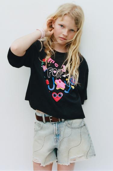 NEON SLOGAN T-SHIRT - Anthracite grey by Zara