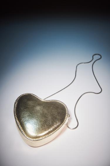METALLIC HEART CROSSBODY BAG - Gold by Zara