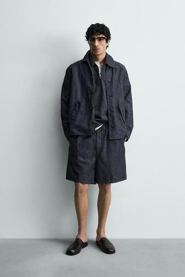 LIGHTWEIGHT DENIM BERMUDA SHORTS - Blue / Indigo by Zara