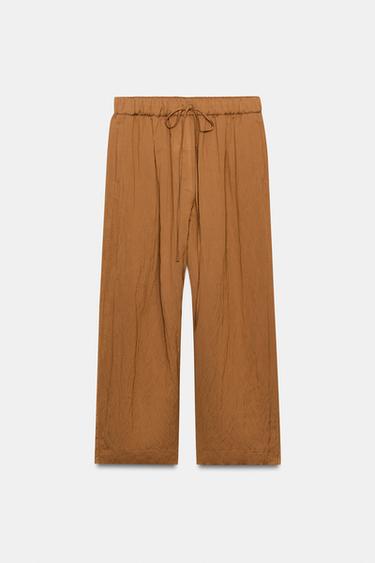 ZW COLLECTION FLOWING TROUSERS - Tobacco by Zara
