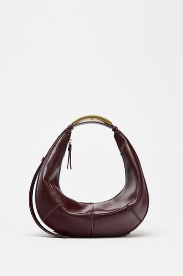 OVAL BAG WITH METAL STRAP - Brown by Zara