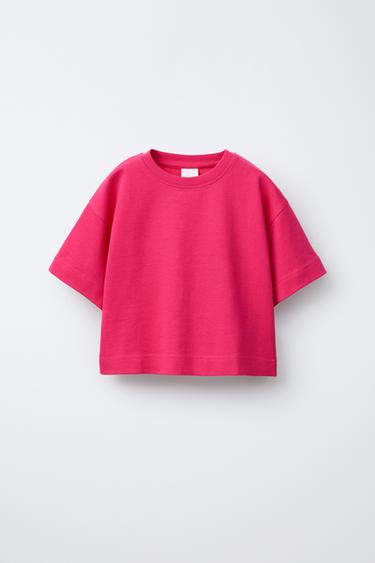 PLAIN HEAVY WEIGHT T-SHIRT - Fuchsia by Zara