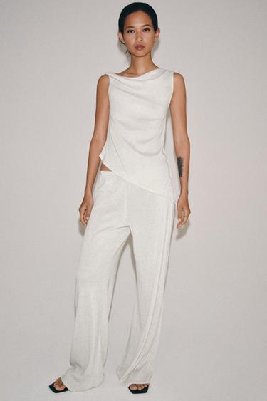RUSTIC STRAIGHT TROUSERS - Ecru by Zara