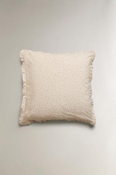 CHILDREN'S FLORAL PRINT RUFFLED PILLOWCASE - Light pink by Zara