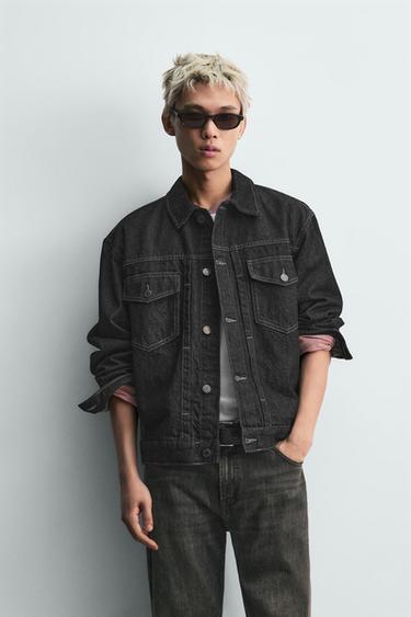 OVERSIZED FIT DENIM JACKET - Black by Zara
