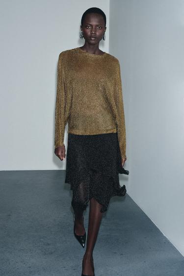 METALLIC KNIT JUMPER - Golden by Zara