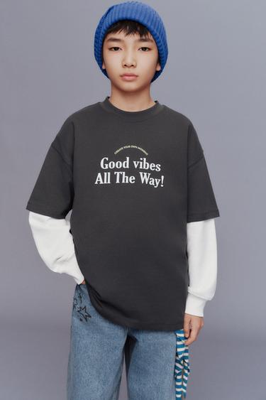 SLOGAN PRINT T-SHIRT - Anthracite grey by Zara