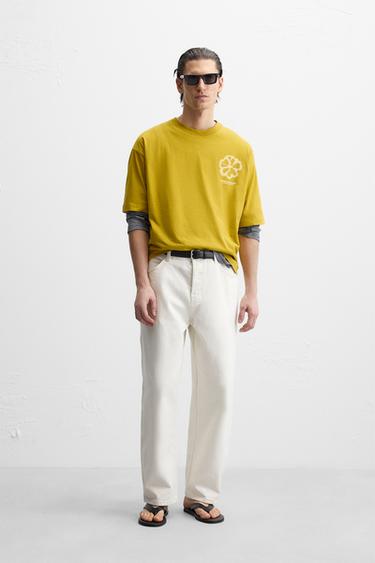 FLORAL PRINT T-SHIRT - Mustard by Zara - Image 0