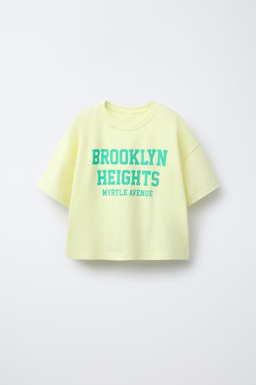 TEXT PRINT T-SHIRT - Lime by Zara
